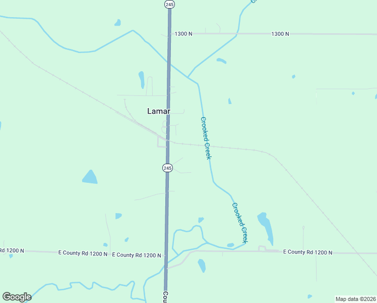 map of restaurants, bars, coffee shops, grocery stores, and more near 12379 Indiana 245 in Lamar