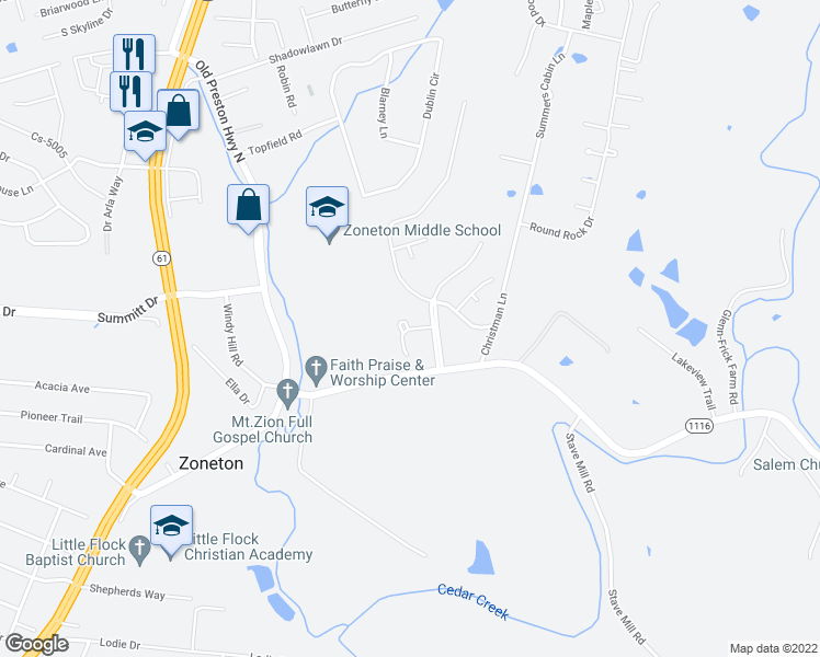 map of restaurants, bars, coffee shops, grocery stores, and more near Nipper Court in Shepherdsville