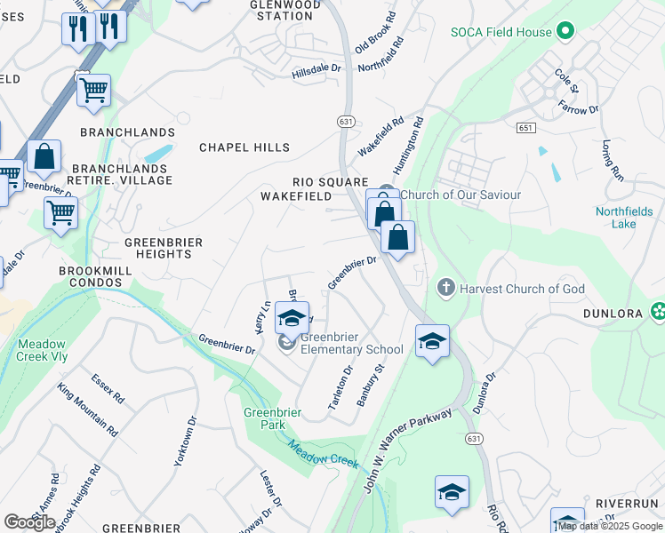 map of restaurants, bars, coffee shops, grocery stores, and more near 116 Denice Lane in Charlottesville