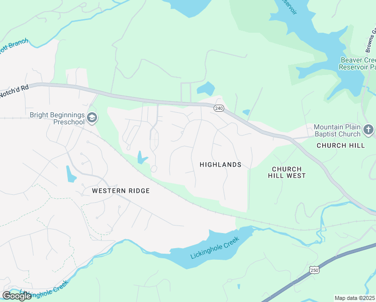 map of restaurants, bars, coffee shops, grocery stores, and more near 1082 Highlands Drive in Charlottesville