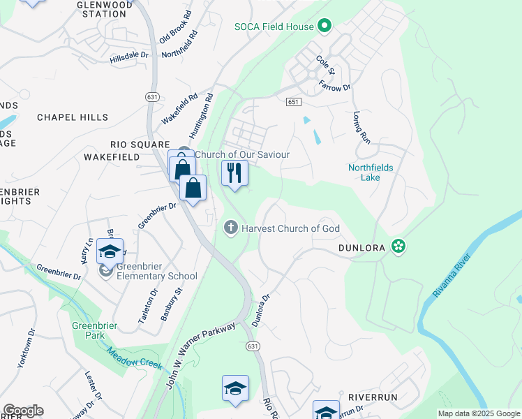 map of restaurants, bars, coffee shops, grocery stores, and more near 2121 Shepherds Ridge Road in Charlottesville