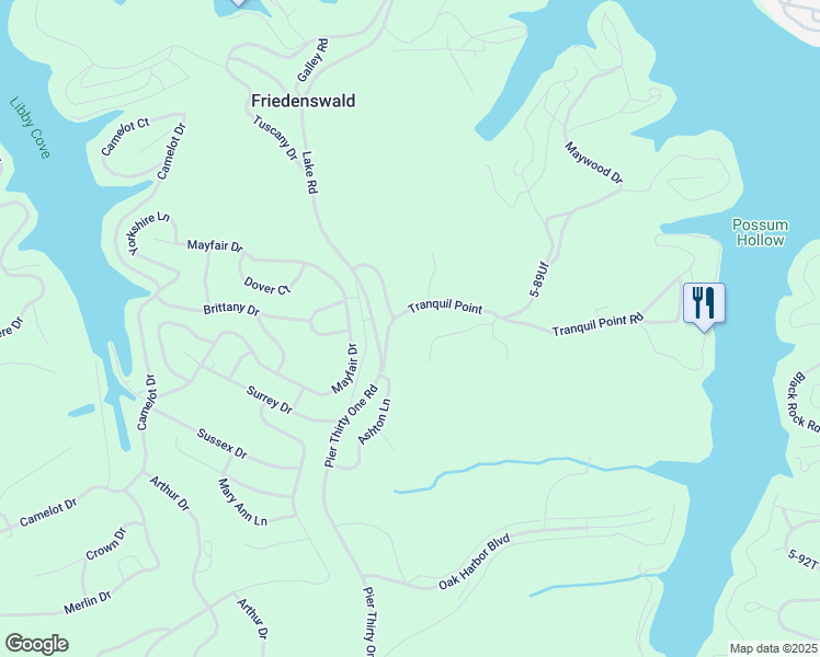 map of restaurants, bars, coffee shops, grocery stores, and more near 2-224 Tranquil Point in Camdenton