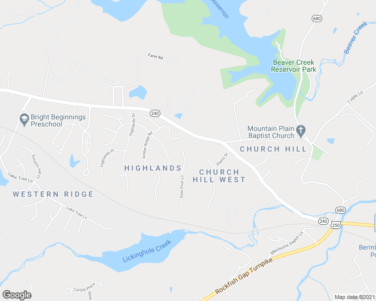 map of restaurants, bars, coffee shops, grocery stores, and more near 1315 Gate Post Lane in Charlottesville