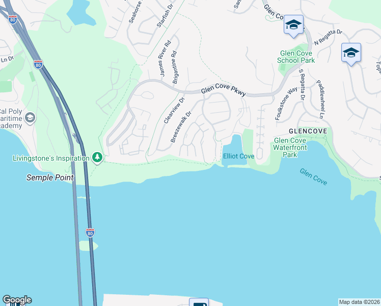 map of restaurants, bars, coffee shops, grocery stores, and more near 911 Point Reyes Court in Vallejo