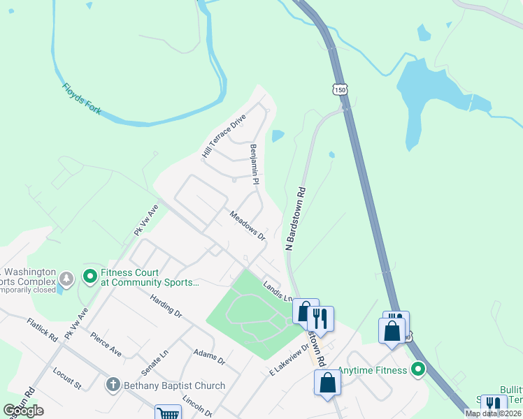 map of restaurants, bars, coffee shops, grocery stores, and more near 172 Benjamin Place in Mount Washington