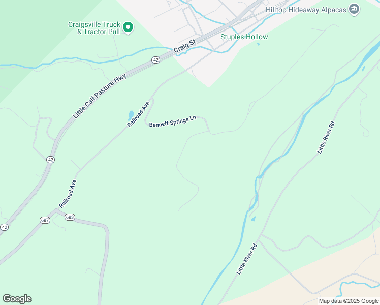 map of restaurants, bars, coffee shops, grocery stores, and more near 554 Railroad Avenue in Craigsville