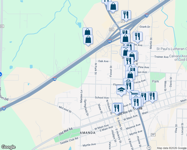 map of restaurants, bars, coffee shops, grocery stores, and more near 150B Heritage Parkway in Cuba