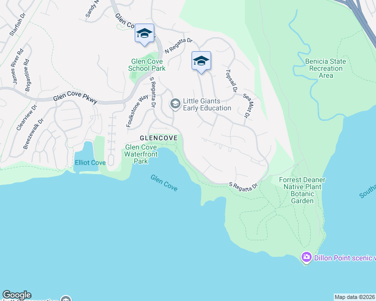 map of restaurants, bars, coffee shops, grocery stores, and more near 766 South Regatta Drive in Vallejo