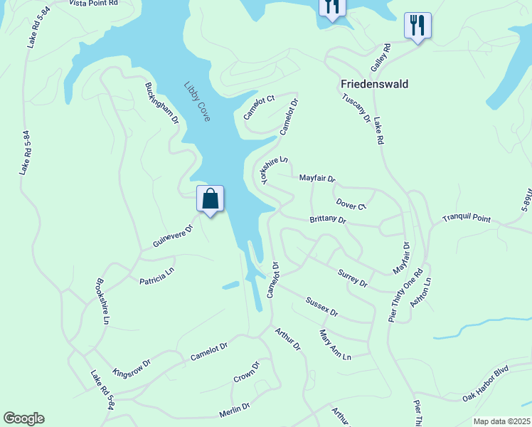 map of restaurants, bars, coffee shops, grocery stores, and more near 621 Camelot Dr in Camdenton