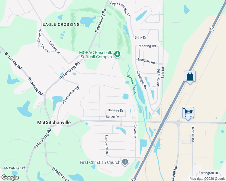 map of restaurants, bars, coffee shops, grocery stores, and more near 2524 Antilles Drive in Evansville