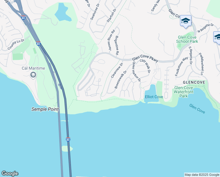 map of restaurants, bars, coffee shops, grocery stores, and more near 260 Clearview Drive in Vallejo