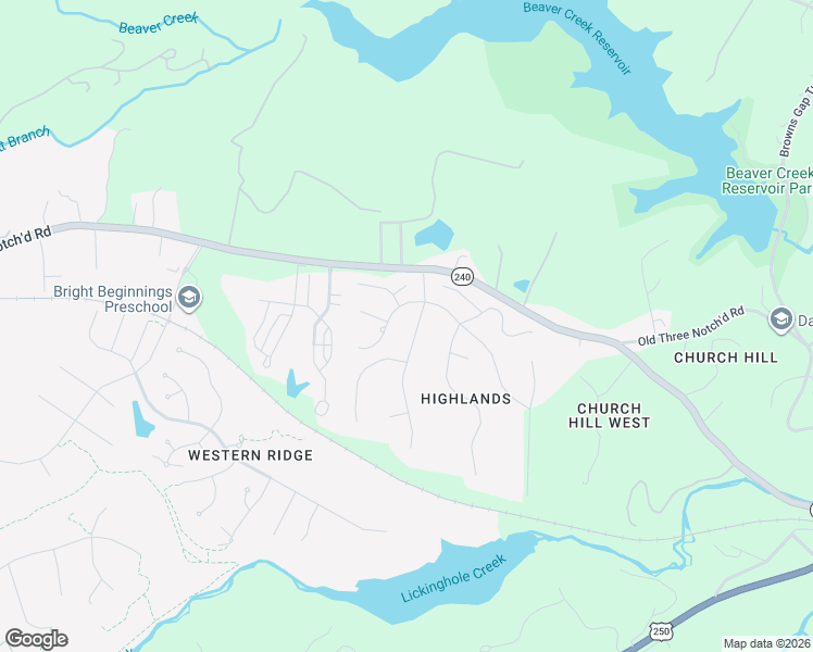 map of restaurants, bars, coffee shops, grocery stores, and more near 1150 Highlands Drive in Charlottesville