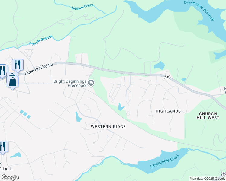 map of restaurants, bars, coffee shops, grocery stores, and more near 1962 Delila Drive in Charlottesville