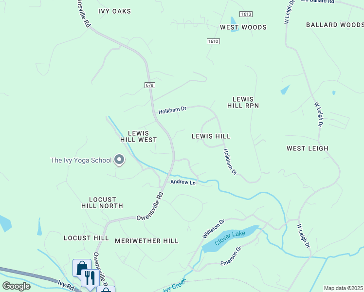map of restaurants, bars, coffee shops, grocery stores, and more near 1155 Owensville Road in Charlottesville