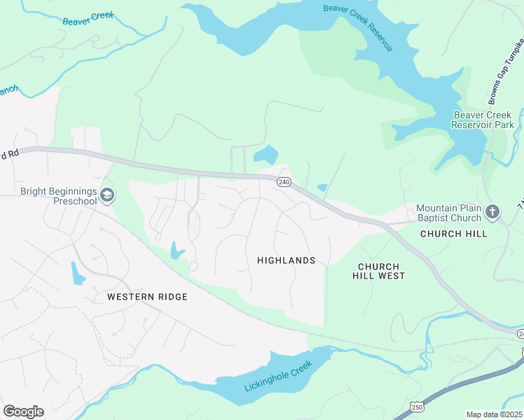 map of restaurants, bars, coffee shops, grocery stores, and more near 1145 Highlands Drive in Charlottesville