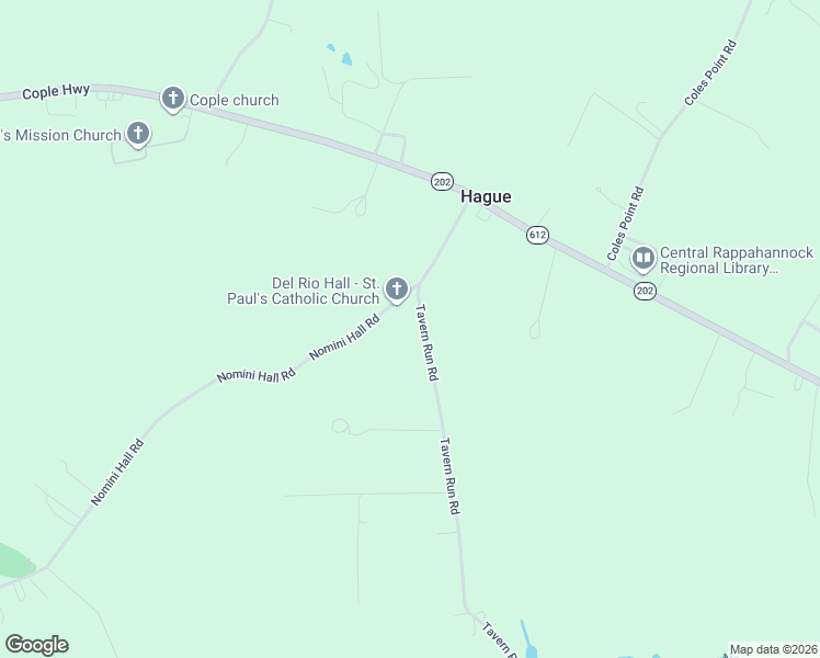 map of restaurants, bars, coffee shops, grocery stores, and more near 3567 Tavern Run Road in Hague