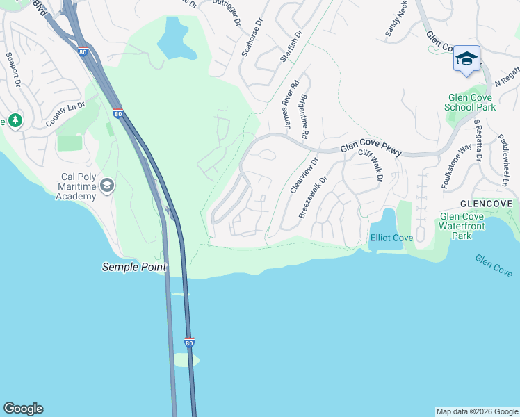 map of restaurants, bars, coffee shops, grocery stores, and more near 1201 Glen Cove Parkway in Vallejo