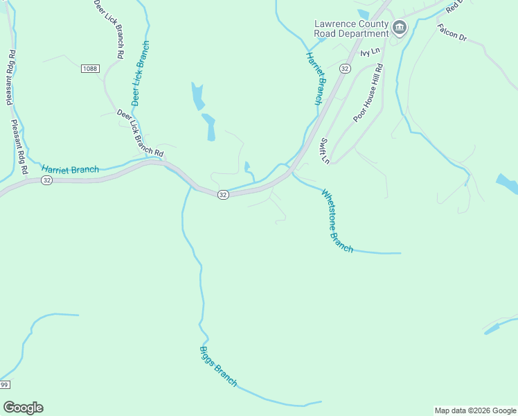 map of restaurants, bars, coffee shops, grocery stores, and more near Highway 32 in Louisa