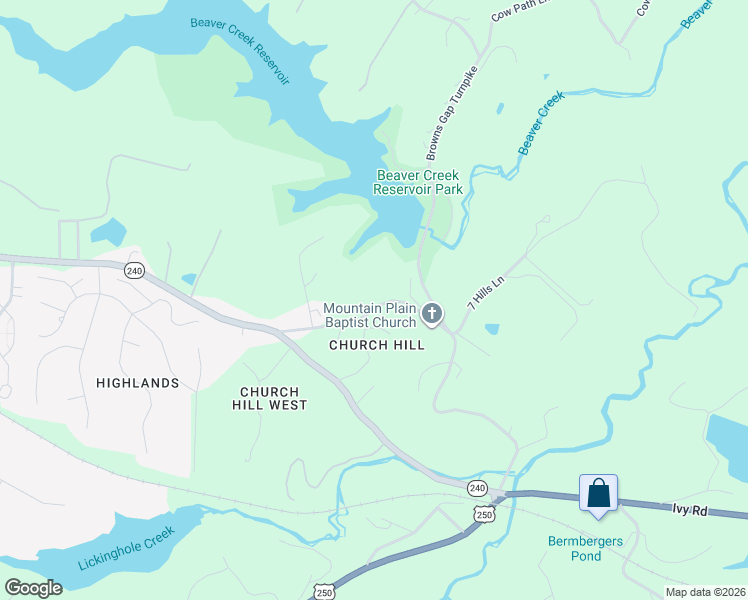 map of restaurants, bars, coffee shops, grocery stores, and more near 4358 Three Notch'd Road in Charlottesville