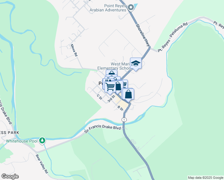 map of restaurants, bars, coffee shops, grocery stores, and more near 20 4th Street in Petaluma