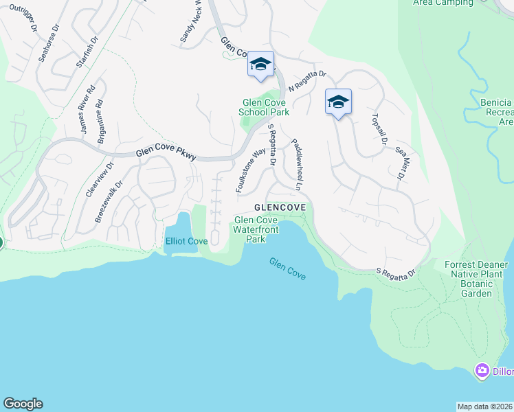 map of restaurants, bars, coffee shops, grocery stores, and more near 118 Shoal Drive West in Vallejo