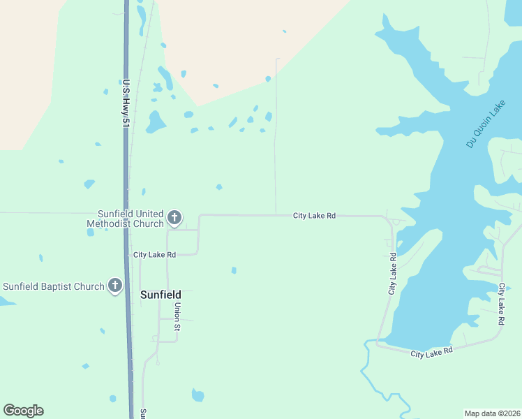 map of restaurants, bars, coffee shops, grocery stores, and more near City Lake Road in Du Quoin