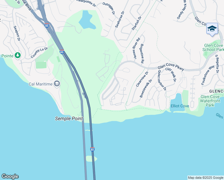map of restaurants, bars, coffee shops, grocery stores, and more near 228 Waterview Terrace in Vallejo