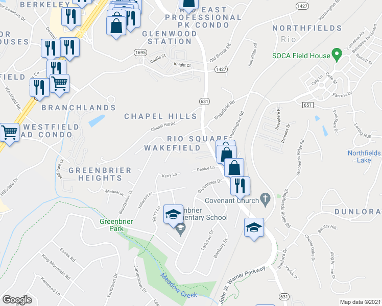 map of restaurants, bars, coffee shops, grocery stores, and more near 835 Fountain Court in Charlottesville