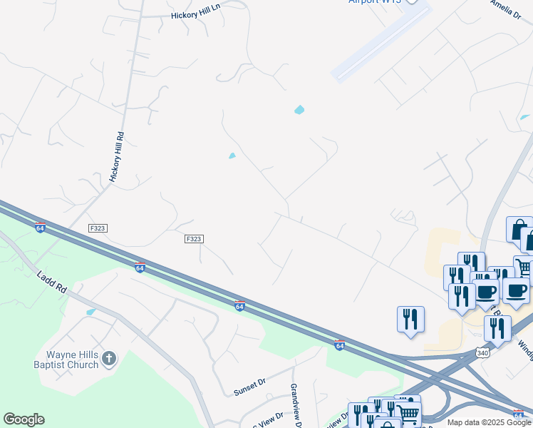 map of restaurants, bars, coffee shops, grocery stores, and more near 1820 Red Top Orchard Road in Waynesboro