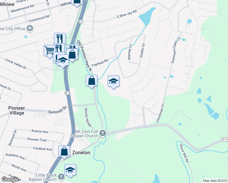map of restaurants, bars, coffee shops, grocery stores, and more near 797 Old Preston Highway North in Shepherdsville