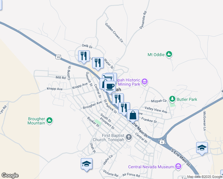 map of restaurants, bars, coffee shops, grocery stores, and more near in Tonopah