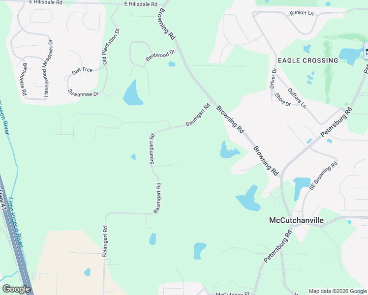 map of restaurants, bars, coffee shops, grocery stores, and more near 10125 Baumgart Road in Evansville
