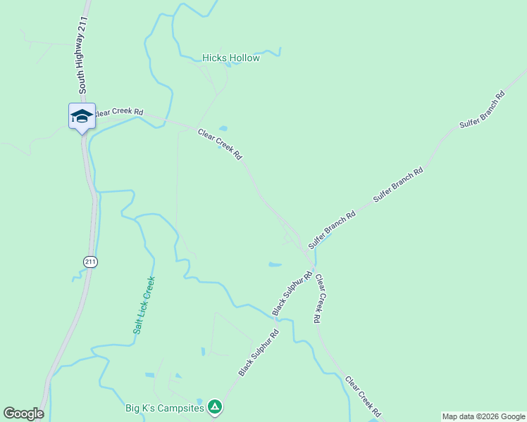 map of restaurants, bars, coffee shops, grocery stores, and more near 743 Clear Creek Road in Salt Lick