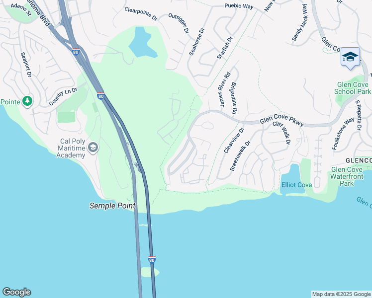map of restaurants, bars, coffee shops, grocery stores, and more near 252 Waterview Terrace in Vallejo