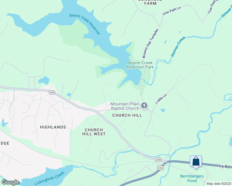 map of restaurants, bars, coffee shops, grocery stores, and more near 1069 Mechum Heights Road in Charlottesville