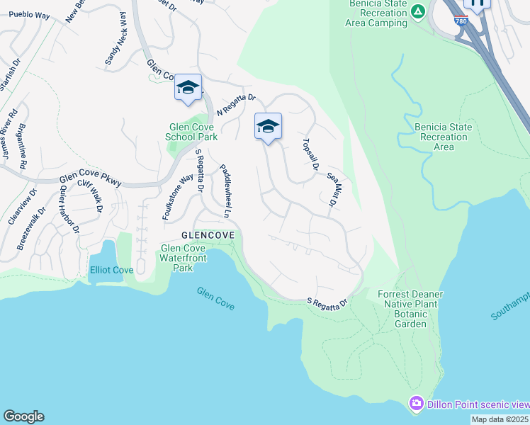 map of restaurants, bars, coffee shops, grocery stores, and more near 117 Seafarer Court in Vallejo