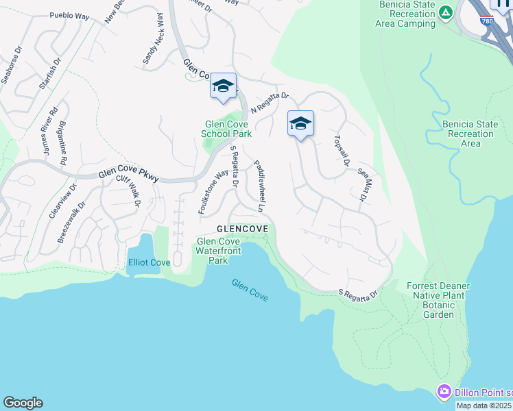 map of restaurants, bars, coffee shops, grocery stores, and more near 107 Humphrey Lane in Vallejo