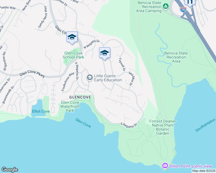 map of restaurants, bars, coffee shops, grocery stores, and more near 181 Yachtsman Drive in Vallejo