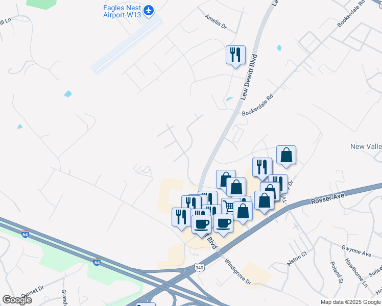 map of restaurants, bars, coffee shops, grocery stores, and more near 109 Paige Street in Waynesboro