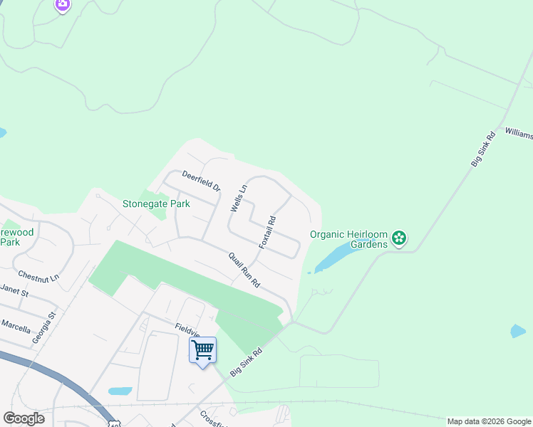 map of restaurants, bars, coffee shops, grocery stores, and more near 326 Foxtail Road in Versailles