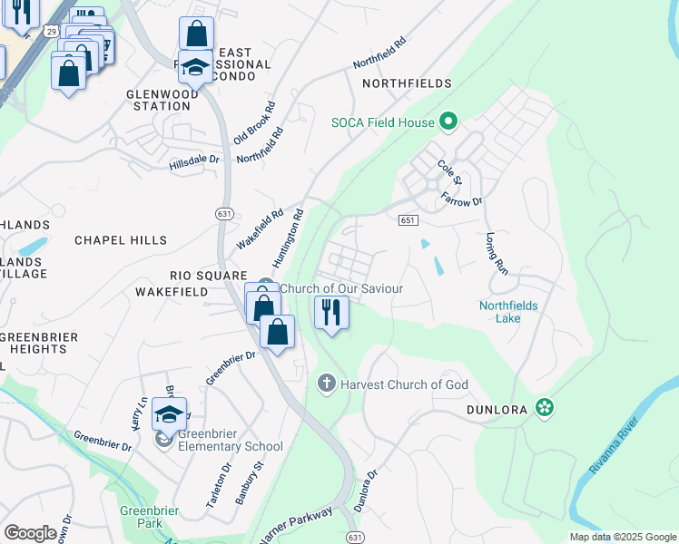 map of restaurants, bars, coffee shops, grocery stores, and more near 200 Reserve Boulevard in Charlottesville
