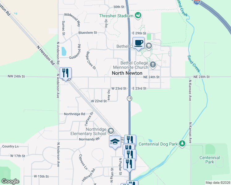 map of restaurants, bars, coffee shops, grocery stores, and more near 2315 Rosewood Ave in Newton