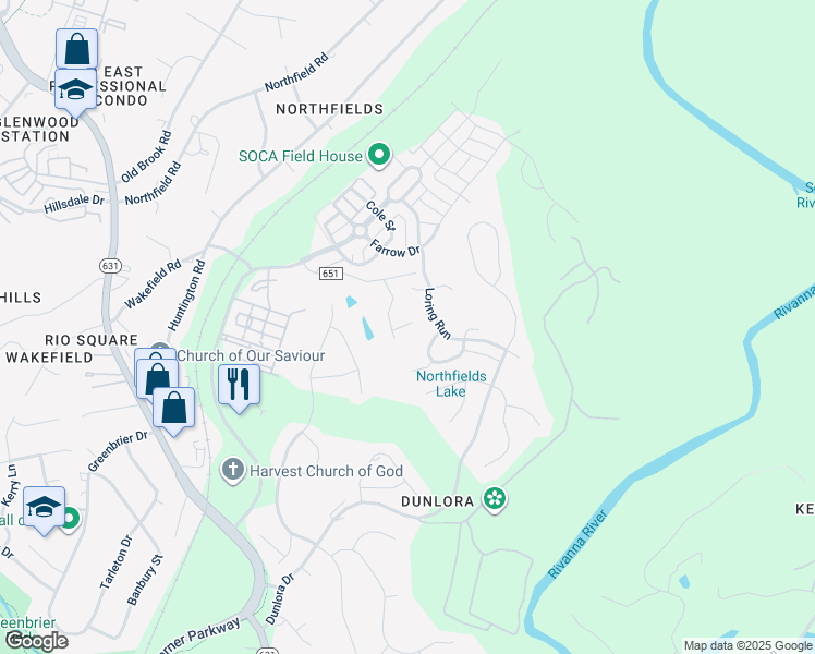map of restaurants, bars, coffee shops, grocery stores, and more near 1414 Farrow Hill Court in Charlottesville