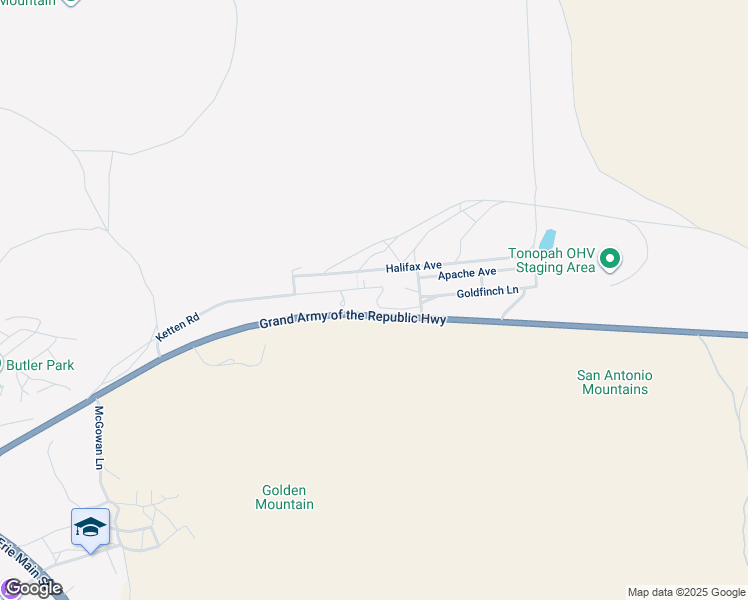 map of restaurants, bars, coffee shops, grocery stores, and more near 890 Ketten Road in Tonopah