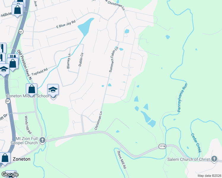 map of restaurants, bars, coffee shops, grocery stores, and more near 449 Christman Lane in Shepherdsville
