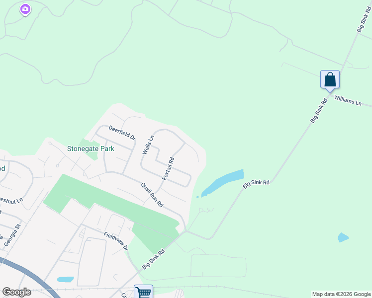 map of restaurants, bars, coffee shops, grocery stores, and more near 329 Foxtail Road in Versailles