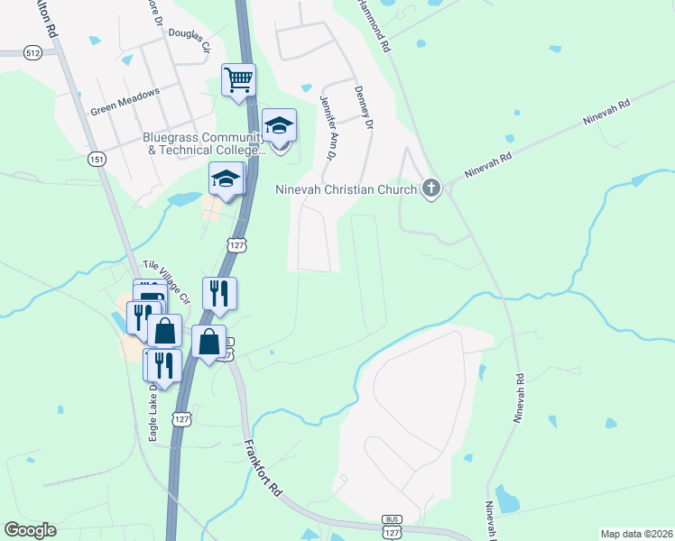 map of restaurants, bars, coffee shops, grocery stores, and more near 1045 Lanas Lane in Lawrenceburg