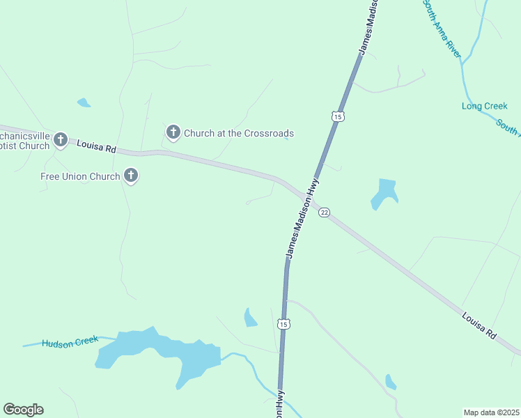 map of restaurants, bars, coffee shops, grocery stores, and more near 10934 Louisa Road in Gordonsville