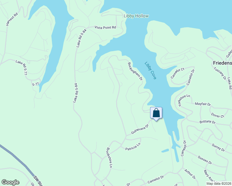 map of restaurants, bars, coffee shops, grocery stores, and more near 731-1135 Buckingham Drive in Camdenton