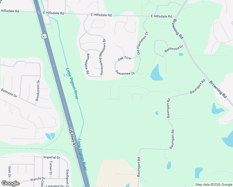 map of restaurants, bars, coffee shops, grocery stores, and more near 10313 Havenwood Meadows Drive in Evansville